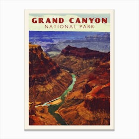 Grand Canyon National Park Travel Poster Canvas Print