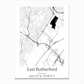 East Rutherford,United States Minimalist Map Canvas Print