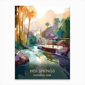 Hot Springs National Park Travel Poster Illustration Style 3 Canvas Print