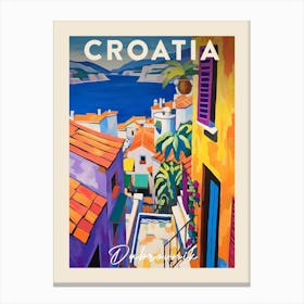 Dubrovnik Croatia 3 Fauvist Painting  Travel Poster Canvas Print