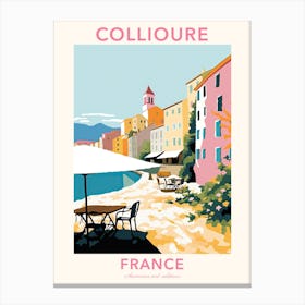 Collioure, France, Flat Pastels Tones Illustration 3 Poster Canvas Print