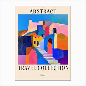 Abstract Travel Collection Poster Greece 4 Canvas Print