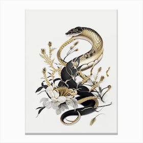 Garter Snake Gold And Black Canvas Print