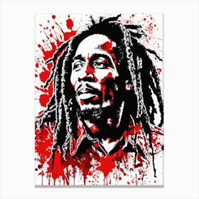 Bob Marley Portrait Ink Painting (14) Canvas Print