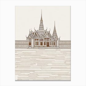 Grand Palace Bangkok Boho Landmark Illustration Canvas Print