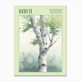 Birch Tree Atmospheric Watercolour Painting 3 Poster Canvas Print