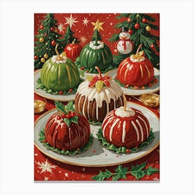 Christmas Puddings Canvas Print