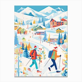 La Plagne   France, Ski Resort Illustration 2 Canvas Print