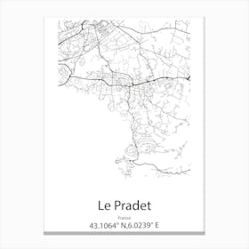 Le Pradet,France Minimalist Map Canvas Print