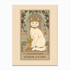 Queen Of Cups   Cats Tarot Canvas Print