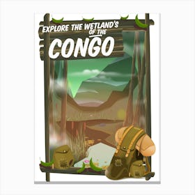 Explore The Wetlands of the Congo Travel poster Canvas Print