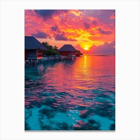 Sunset In The Maldives Canvas Print