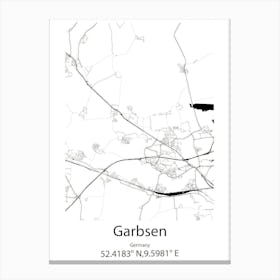 Garbsen,Germany Minimalist Map Stampe su tela