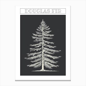 Douglas Fir Tree Minimalistic Drawing 3 Poster Canvas Print