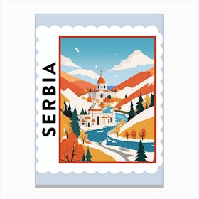 Serbia 3 Travel Stamp Poster Canvas Print