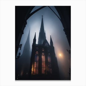 Church In The Fog Canvas Print