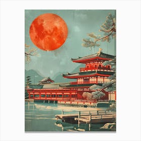 Traditional Castle Osaka Japan Mid Century Modern 1 Canvas Print