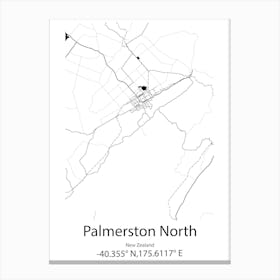 Palmerston,Australia Minimalist Map Canvas Print