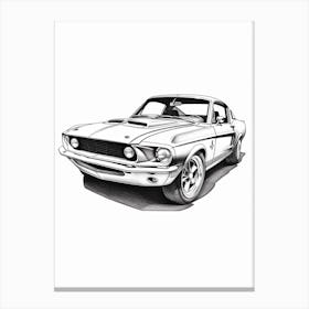 Ford Mustang Line Drawing 10 Canvas Print