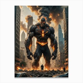 The Monster Destroys the Urban Jungle Canvas Print