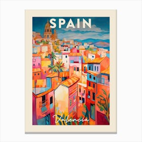 Valencia Spain 4 Fauvist Painting Travel Poster Canvas Print