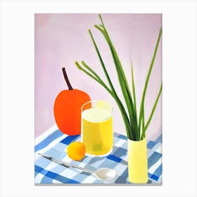 Scallions Tablescape vegetable Canvas Print