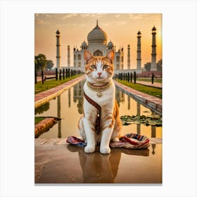 Taj Mahal Cat Purrfect Postcards A Cat's World Tour Canvas Print