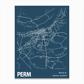 Perm Blueprint City Map 1 Canvas Print