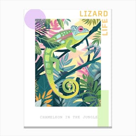 Chameleon In The Jungle Modern Abstract Illustration 6 Poster Canvas Print