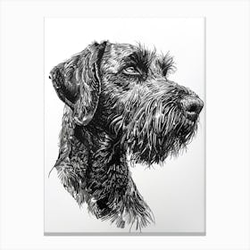 Hairy Dog Line Sketch 1 Canvas Print