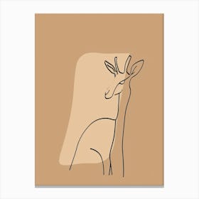 Giraffe - Boho, Line Art 25 Canvas Print