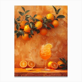 Oranges And A Cocktail Canvas Print