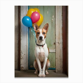 Default Wall Images Of Pets With Faint Balloons 2 Canvas Print