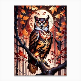 Owl In The Forest 1 Canvas Print