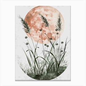 Moon And Grass Canvas Print Canvas Print