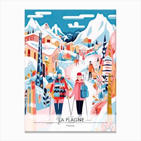 La Plagne   France, Ski Resort Poster Illustration 0 Canvas Print