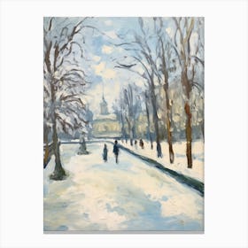 Winter City Park Painting Schnbrunn Palace Gardens Vienna 2 Canvas Print