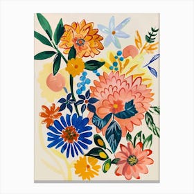 Painted Florals Celosia 4 Canvas Print