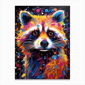 A Crab Eating Raccoon Vibrant Paint Splash 1 Canvas Print