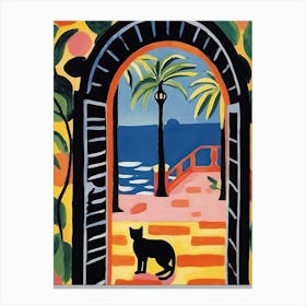 Matisse Style Painting Cat In Italy Canvas Print