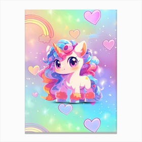 Cute Unicorn Wallpaper Canvas Print