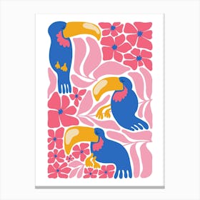 Tropical Birds Boho Matisse Style Canvas Print