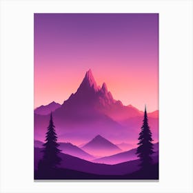 Misty Mountains Vertical Composition In Purple Tone 29 Canvas Print