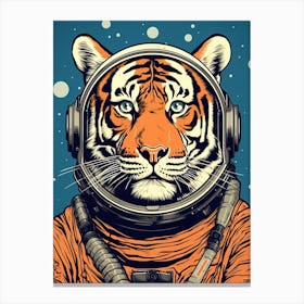 Tiger Illustrations Wearing An Astronaut Suit 1 Canvas Print