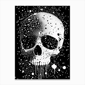 Skull With Splatter Effects Doodle Canvas Print