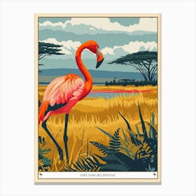 Greater Flamingo Lake Nakuru Nakuru Kenya Tropical Illustration 6 Poster Canvas Print