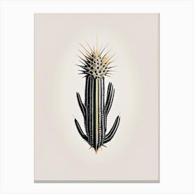 Crown Of Thorns Cactus Retro Minimal 2 Canvas Print