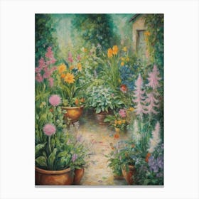 The Green Witches Garden by Hecates Daughter | Summer Witchcraft Claude Monet and Henri Matisse, William Morris Style Botanical Artwork in HD Canvas Print