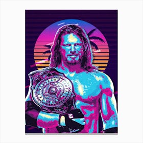 Aj Styles 80s Retro Canvas Print