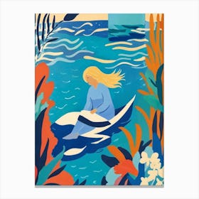 Girl In The Water Canvas Print